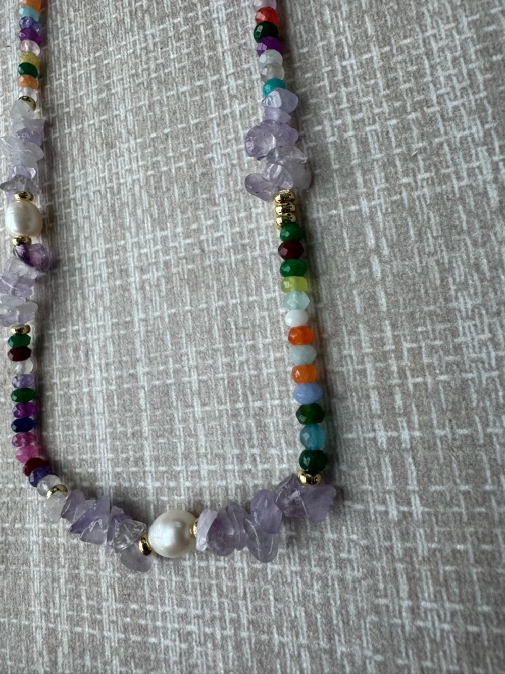 NWOT Tuckernuck Rainbow Gemstone and Pearl Necklace